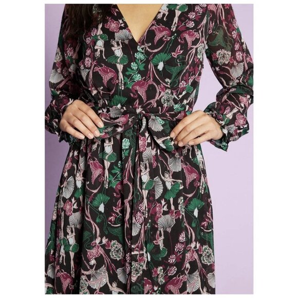 Modcloth Midi Dress Size Medium M Tie Waist Opening Night at the Ballet Dress - Picture 4 of 13